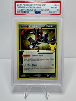 2021 POKEMON GOLD STAR GRENINJA CELEBRATIONS SWSH144 PROMO - PSA 8 - Image 1