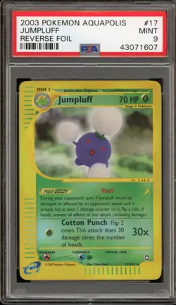 Pokemon Jumpluff Aquapolis Reverse Holo #17 PSA 9 Mint - Image 1