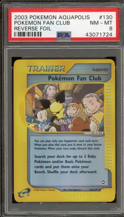 Pokemon Pokemon Fan Club Aquapolis Reverse Holo #130 PSA 8 - Image 1