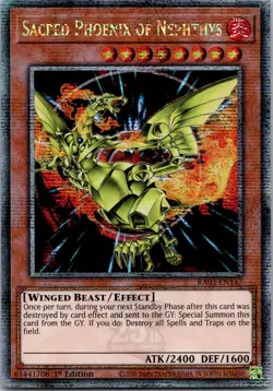 Yugioh Sacred Phoenix of Nephthys RA03-EN147 1st Ed Quarter Century Secret NM - Image 1
