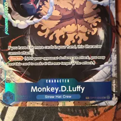 One Piece Monkey.D.Luffy OP11-058/159 a Fist of Divine Speed Treasure Rare - Image 2