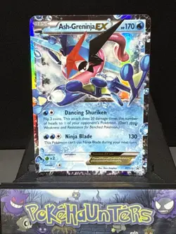 Pokemon Card Ash-Greninja EX XY133 Promo Full Art Holo STANDARD Size LP - Image 1