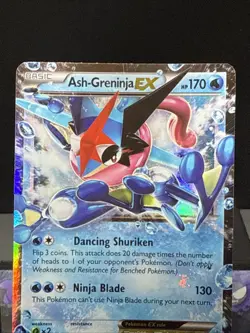 Pokemon Card Ash-Greninja EX XY133 Promo Full Art Holo STANDARD Size LP - Image 2