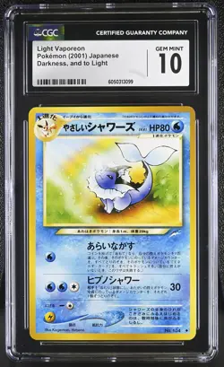 CGC 10 GEM MINT Light Vaporeon Japanese Neo Destiny 134 Pokemon Card - Image 1