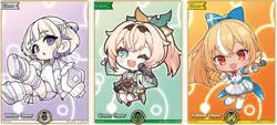 Hololive OFFICIAL CARD GAME Promos Cheer Set of 3 - Yellow, Green & White Sealed - Image 1