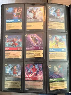 Disney Lorcana TCG All Legendary/Super Rare Lot Of 59 Cards EN1-EN10 In Binder. - Image 2