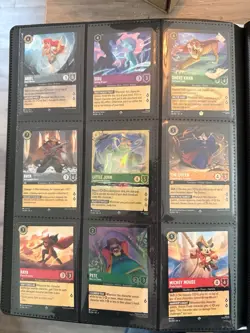 Disney Lorcana TCG All Legendary/Super Rare Lot Of 59 Cards EN1-EN10 In Binder. - Image 4