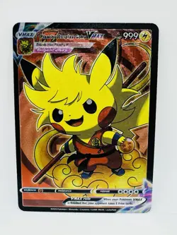 Pokemon Pikachu X Goku Cosplay Kawaii Doujin Art Holo Anime Card Full Art - Image 1