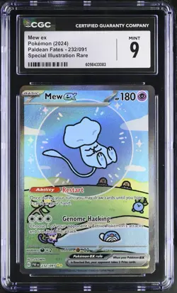 Mew EX 232/091 Special Illustration Rare Paldean Fates Pokemon CGC 9 Mint *083 - Image 1