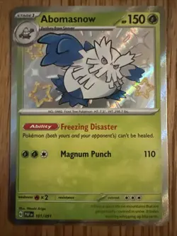 Abomasnow 101/091 Shiny Rare Holo - SV: Paldean Fates - Pokemon TCG NM - Image 1