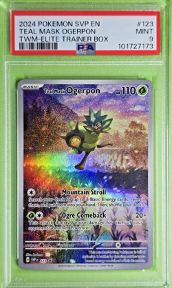PSA 9 Mint 2024 Pokemon SVP EN ~ Teal Mask Ogerpon ~ TWM - ETB - 123 - Image 1