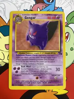 Gengar 20/62 - Pokemon Fossil Unlimited Rare Non Holo Vintage Wotc NM - Image 1