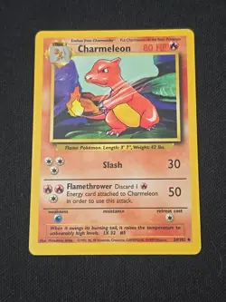 Charmeleon 024/102 Base Set Regular WOTC Vintage Pokemon TCG Moderate Played - Image 1
