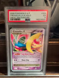 Pokemon Diamond And Pearl Great Encounters Cresselia Lv X Holo PSA 5 - Image 1