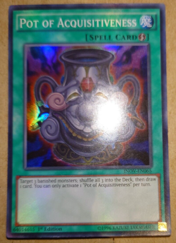 YuGiOh! Pot of Acquisitiveness INOV-EN065 Super Rare 1st Ed - Image 1
