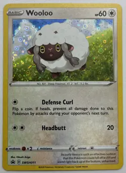 Pokemon TCG Wooloo Black Star Promo Holo Card SWSH011 General Mills NM - Image 1