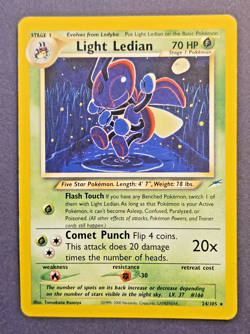 Light Ledian 24/105 1999 Neo Destiny Pokemon Card Vintage WOTC Rare Mp - Image 1