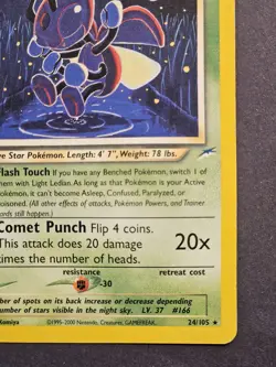 Light Ledian 24/105 1999 Neo Destiny Pokemon Card Vintage WOTC Rare Mp - Image 3