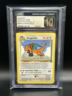 DRAGONITE Pokemon Card - WOTC Black Star Movie Promo - #5 - CGC 10 PRISTINE - Image 1