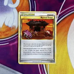 Burned Tower - 71/90 - HGSS Undaunted - Uncommon Stadium Card - Pokemon Card - Image 1