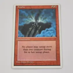 MTG Smoke 4th Edition (4ED) Magic the Gathering LP Rare Card Red Enchantment - Image 1
