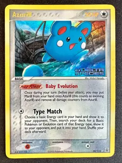 Azurill 20/113 2005 EX Delta Species Pokemon Card Nintendo Reverse Holo Rare Mp - Image 1