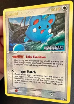 Azurill 20/113 2005 EX Delta Species Pokemon Card Nintendo Reverse Holo Rare Mp - Image 2