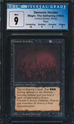 Beta Demonic Hordes CGC 9 Graded Magic MTG (0067) -magicgraders- - Image 1