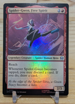 Spider-Gwen, Free Spirit Marvel's Spider-Man Foil MTG Magic the Gathering - Image 1