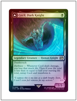1x Cecil, Dark Knight, Foil, Magic The Gathering MTG NM - Image 1