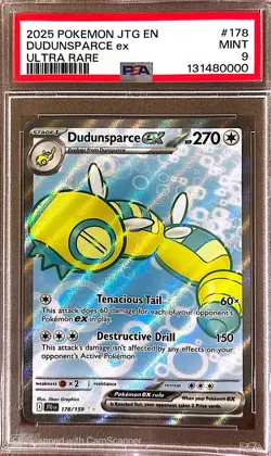 2025 POKEMON JTG EN-JOURNEY TOGETHER #178/159 DUDUNSPARCE ex ULTRA RARE PSA 9 - Image 1