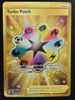 Turbo Patch 200/189 SWSH Darkness Ablaze Gold Secret Rare Holo Pokemon 2020 NM - Image 1