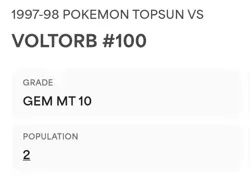 PSA 10 GEM MINT Voltorb Vs. Hypno #100 Topsun Carddass Pokemon TCG 1997 POP 2 - Image 2