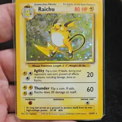 Pokemon TCG Raichu Base Set 14/102 Holo 1999-2000 Wizards Copyright Holo Rare - Image 1