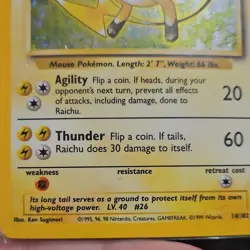 Pokemon TCG Raichu Base Set 14/102 Holo 1999-2000 Wizards Copyright Holo Rare - Image 2