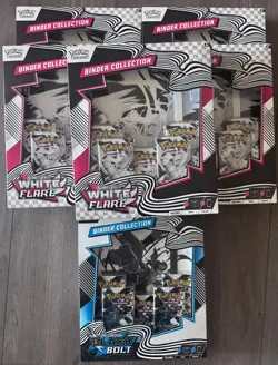 Pokemon Scarlet & Violet Binder Collection Lot | 5× White Flare + 1× Black Bolt - Image 1