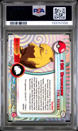 2000 TOPPS POKEMON TV ANIMATION SER 2 #96 DROWZEE PSA 10 - Image 2