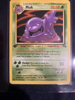 🫟Pokemon TCG Muk Fossil Set 28/62 Regular 1999-2000 Wizards 1st Ed Rare - Image 1