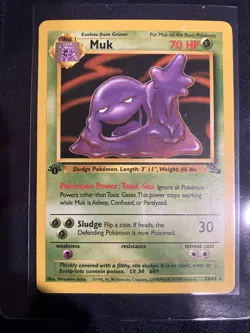 🫟Pokemon TCG Muk Fossil Set 28/62 Regular 1999-2000 Wizards 1st Ed Rare - Image 2