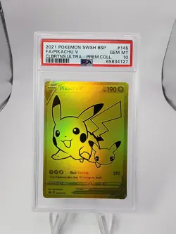 Pikachu V SWSH145 PSA 10 2021 Pokemon Celebrations UPC Promo - Image 1