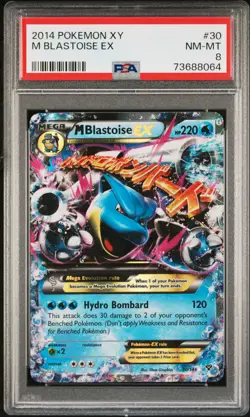 M Blastoise Ex Pokemon Xy 30 NM PSA 8 - Image 1