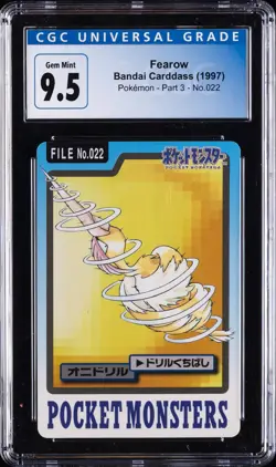 1997 BANDAI CARDASS POKEMON PART 3 #022 FEAROW CGC 9.5 - Image 1