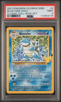 Blastoise Holo 2 Celebrations Classic Collection Pokemon PSA 9 *776 - Image 1