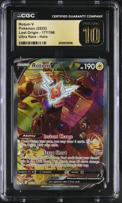 Rotom V 177/196 Ultra Rare Holo Lost Origin Pokemon CGC 10 Pristine *096 - Image 1