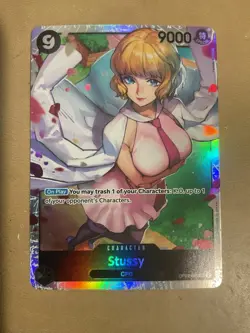 Namco One Piece CCG Stussy OP07-085 500 Years in the Future Foil Super Rare - Image 1