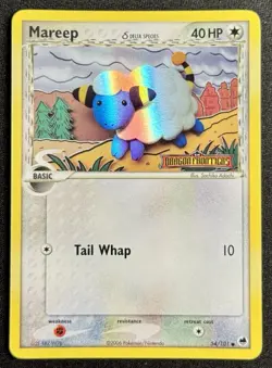 2006 Pokemon EX Dragon Frontiers Mareep Reverse Holo Card 54/101 Stamped - Image 1