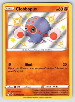 Clobbopus SV072/SV122 Shining Fates Shiny Holo Rare Baby Pokemon Card NM - Image 1