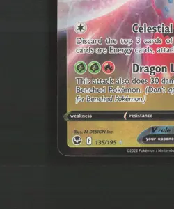 Regidrago V 135/195 Silver Tempest Ultra Rare Holo Pokemon Card NM - Image 5