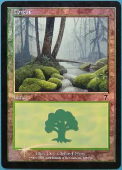 Forest (328) FOIL 7th Edition HEAVILY PLD Basic Land CARD (211883) ABUGames - Image 1