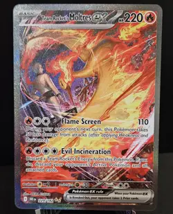 Pokemon TCG Team Rockets Moltres EX Destined Rivals Card 229/182 Ultra Rare Mint - Image 1